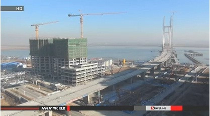 Toàn cảnh công trình xây dựng cây cầu lớn nhất nối giữa Trung Quốc và Triều Tiên. Toàn cảnh công trình xây dựng cây cầu lớn nhất nối giữa Trung Quốc và Triều Tiên.