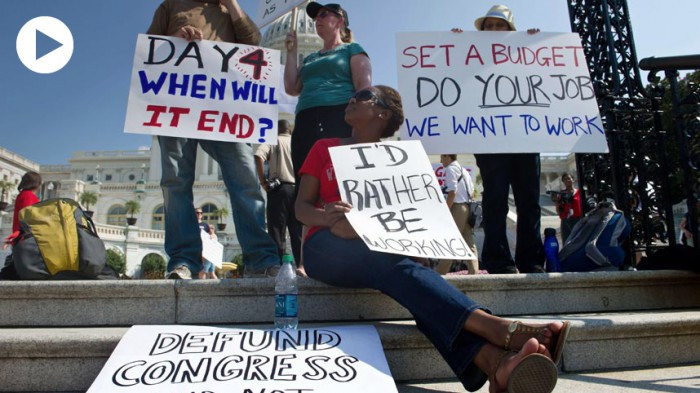 Người biểu tình phản đối chính phủ đóng cửa tại Washington.