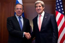 Ngoại trưởng Mỹ John Kerry và Ngoại trưởng Nga Sergei Lavrov (trái). Ngoại trưởng Mỹ John Kerry và Ngoại trưởng Nga Sergei Lavrov (trái).