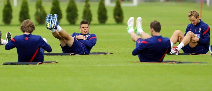 Đội tuyển Croatia cũng tập yoga. Đội tuyển Croatia cũng tập yoga.