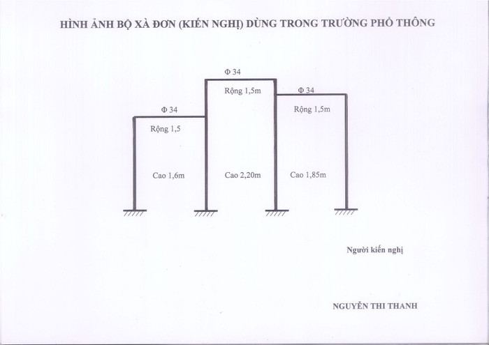 Hình ảnh bộ xà đơn (kiến nghị) dùng trong trường phổ thông