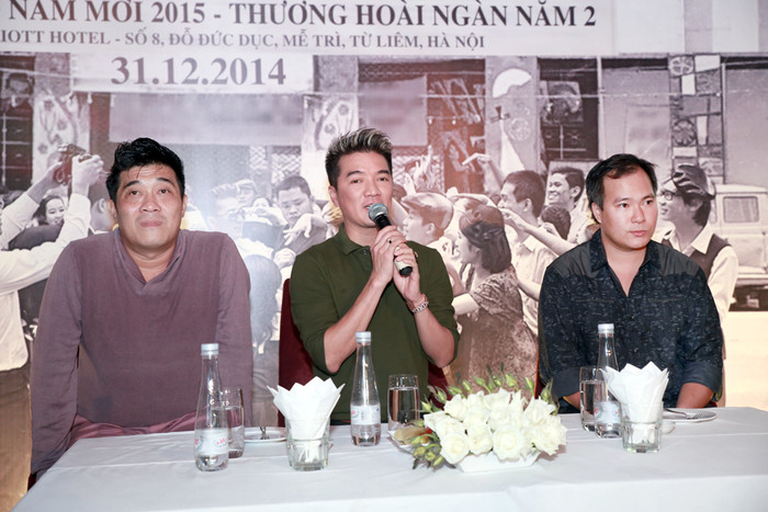 Buổi họp báo Liveshow Thương hoài ngàn năm 2 của Mr Đàm được tổ chức chiều 27/11 tại Hà Nội. Đạo diễn Trần Vi Mỹ, ca sĩ Đàm Vĩnh Hưng và nhạc sĩ Việt Anh (từ trái qua) trả lời câu hỏi về chương trình sắp tới. Buổi họp báo Liveshow Thương hoài ngàn năm 2 của Mr Đàm được tổ chức chiều 27/11 tại Hà Nội. Đạo diễn Trần Vi Mỹ, ca sĩ Đàm Vĩnh Hưng và nhạc sĩ Việt Anh (từ trái qua) trả lời câu hỏi về chương trình sắp tới.