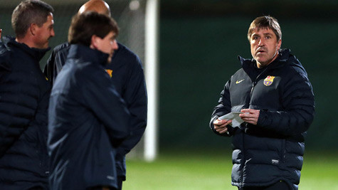 Trợ lý Jordi Roura (bên phải). Trợ lý Jordi Roura (bên phải).