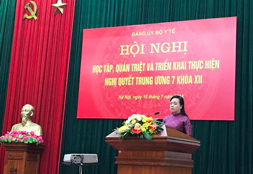 Bộ trưởng Nguyễn Thị Kim Tiến phát biểu tại hội nghị. ảnh: moh.gov.vn Bộ trưởng Nguyễn Thị Kim Tiến phát biểu tại hội nghị. ảnh: moh.gov.vn