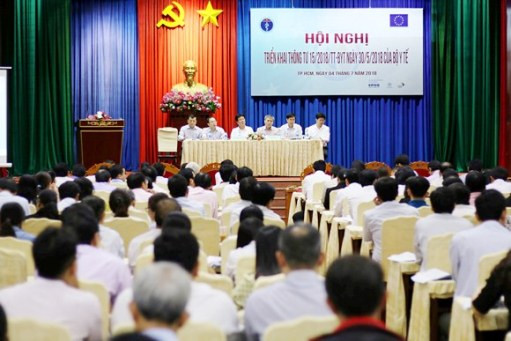 Hội nghị triển khai thông tư 15 của Bộ Y tế. ảnh: moh.gov.vn Hội nghị triển khai thông tư 15 của Bộ Y tế. ảnh: moh.gov.vn