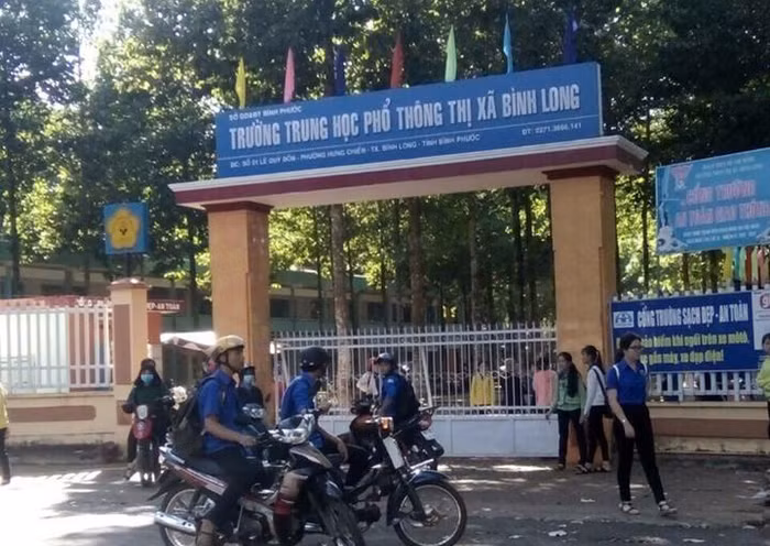 Trường Trung học phổ thông thị xã Bình Long. (Ảnh: Đan Quỳnh)