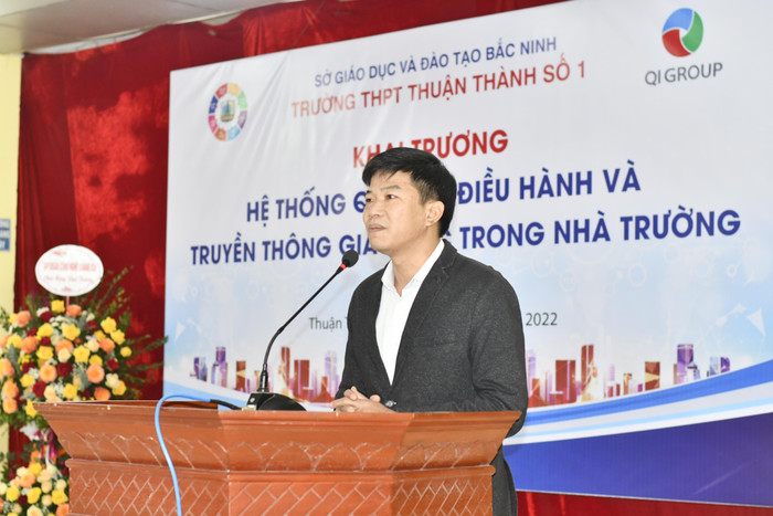 Ông Phạm Duy Tuyển – Tổng Giám đốc Công ty cổ phần Tập đoàn Công nghệ Quảng Ích phát biểu tại buổi lễ (Ảnh: Mai Huệ). Ông Phạm Duy Tuyển – Tổng Giám đốc Công ty cổ phần Tập đoàn Công nghệ Quảng Ích phát biểu tại buổi lễ (Ảnh: Mai Huệ).