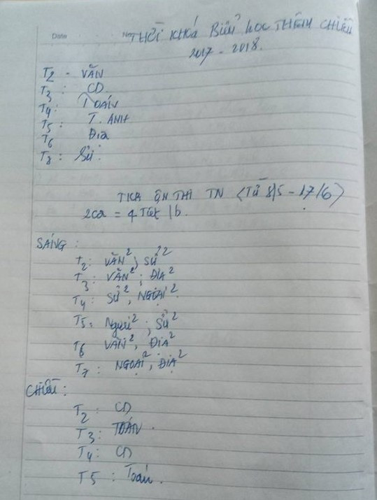 Học sinh "bội thực" về lịch học thêm 6 ngày/tuần và lịch ôn thi tốt nghiệp bắt đầu từ ngày 8/5 đến ngày 17/6. Ảnh: XUÂN DU. Học sinh "bội thực" về lịch học thêm 6 ngày/tuần và lịch ôn thi tốt nghiệp bắt đầu từ ngày 8/5 đến ngày 17/6. Ảnh: XUÂN DU.