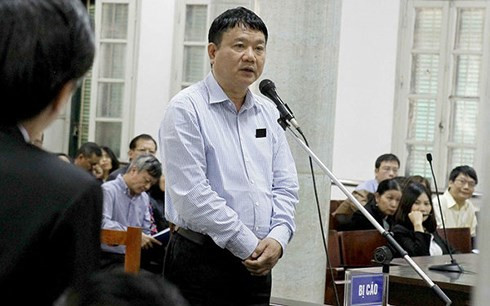 Bị cáo Đinh La Thăng tại tòa. Ảnh: VOV. Bị cáo Đinh La Thăng tại tòa. Ảnh: VOV.