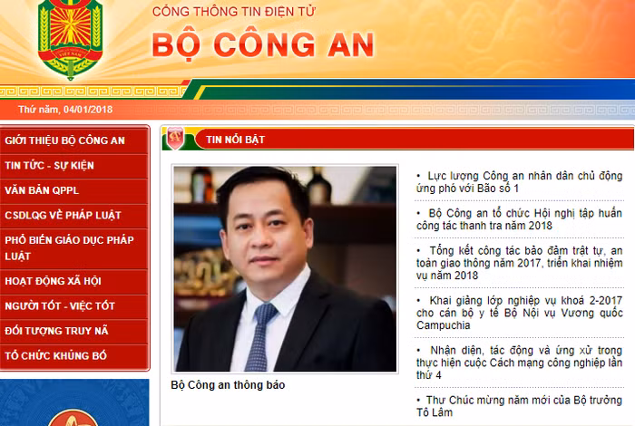Bộ Công an hôm 4/1 vừa phát đi thông báo chính thức về việc tiến hành tiếp nhận bắt bị can Phan Văn Anh Vũ. Ảnh chụp màn hình trên Cổng thông tin điện tử Bộ Công an. Bộ Công an hôm 4/1 vừa phát đi thông báo chính thức về việc tiến hành tiếp nhận bắt bị can Phan Văn Anh Vũ. Ảnh chụp màn hình trên Cổng thông tin điện tử Bộ Công an.