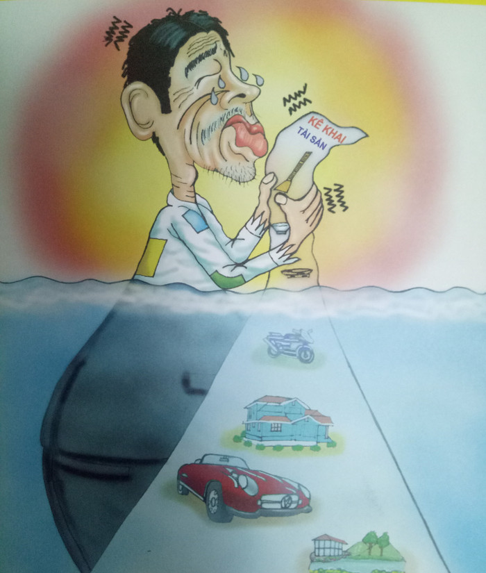 Một số ý kiến cho rằng, việc kê khai tài sản hiện nay có mang tính hình thức, cơ chế kiểm soát tài sản, thu nhập của cán bộ còn nhiều hạn chế. Cho nên, trước khi tính thuế thì nên làm tốt việc kiểm soát tài sản, thu nhập cán bộ. Trong bài sử dụng ảnh minh họa của Mai Sơn, trong cuốn "tuyển tập tranh biếm quan tham" do Trung tâm truyền thông giáo dục cộng đồng phát hành.