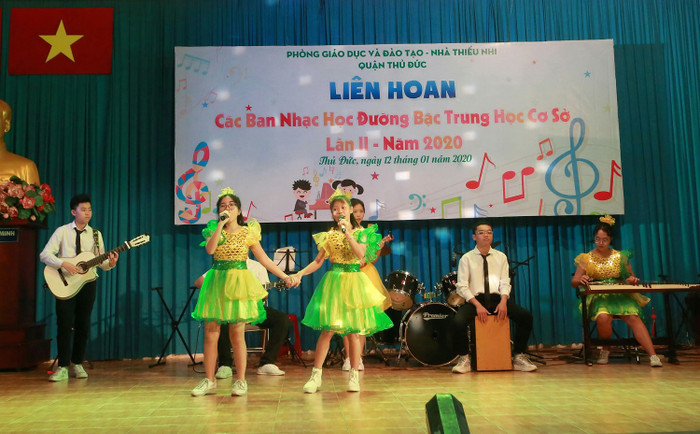 Nhóm của Trường trung học cơ sở Lê Quý Đôn. Ảnh: Cẩm Vân.