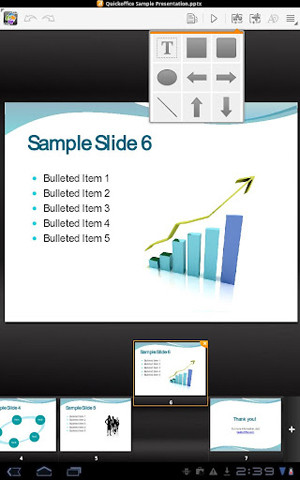 QuickOfficePro HD (15 USD): QuickOffice Pro HD là ứng dụng phù hợp với người dùng doanh nhân. Ứng dụng này cho phép người dùng tạo, xem, chỉnh sửa và chia sẻ các tập tin Microsoft Word, Excel, và Powerpoint. Ứng dụng này cũng được tích hợp một trình duyệt file (File Browser) và tích hợp nhiều dịch vụ như Box.net, Catch, Dropbox, Evernote, Google Docs, Huddle, và SugarSync để giúp bạn quản lý file từ xa cũng như các email đính kèm. QuickOfficePro HD (15 USD): QuickOffice Pro HD là ứng dụng phù hợp với người dùng doanh nhân. Ứng dụng này cho phép người dùng tạo, xem, chỉnh sửa và chia sẻ các tập tin Microsoft Word, Excel, và Powerpoint. Ứng dụng này cũng được tích hợp một trình duyệt file (File Browser) và tích hợp nhiều dịch vụ như Box.net, Catch, Dropbox, Evernote, Google Docs, Huddle, và SugarSync để giúp bạn quản lý file từ xa cũng như các email đính kèm.