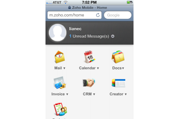 Zoho Mobile (mobile.zoho.com): Nhằm cung cấp khả năng truy cập và thao tác với bộ ứng dụng Zoho trên nền web từ các thiết bị di động. Người dùng di động sẽ không cần phải tải các ứng dụng phục vụ công việc văn phòng (thường thì chúng tương đối nặng và đắt) về máy nữa. Thay vào đó, họ có thể sử dụng bộ ứng dụng nền web của Zoho để tạo ra các văn bản,đơn hàng, tài liệu thuyết trình và nhiều thứ khác nữa. Zoho Mobile (mobile.zoho.com): Nhằm cung cấp khả năng truy cập và thao tác với bộ ứng dụng Zoho trên nền web từ các thiết bị di động. Người dùng di động sẽ không cần phải tải các ứng dụng phục vụ công việc văn phòng (thường thì chúng tương đối nặng và đắt) về máy nữa. Thay vào đó, họ có thể sử dụng bộ ứng dụng nền web của Zoho để tạo ra các văn bản,đơn hàng, tài liệu thuyết trình và nhiều thứ khác nữa.