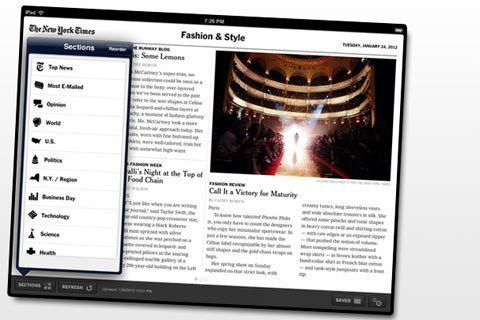 NYTimes for iPad (miễn phí): Hãy thưởng thức các tin tức nóng hổi cùng những bức hình độc của Thời Báo New York trên màn hình Retina. Người dùng có thể truy cập vào các hạng mục tin đông người quan tâm, nhưng cần đăng ký thuê bao trả phí nếu muốn xem được toàn bộ nội dung của ứng dụng. NYTimes for iPad (miễn phí): Hãy thưởng thức các tin tức nóng hổi cùng những bức hình độc của Thời Báo New York trên màn hình Retina. Người dùng có thể truy cập vào các hạng mục tin đông người quan tâm, nhưng cần đăng ký thuê bao trả phí nếu muốn xem được toàn bộ nội dung của ứng dụng.