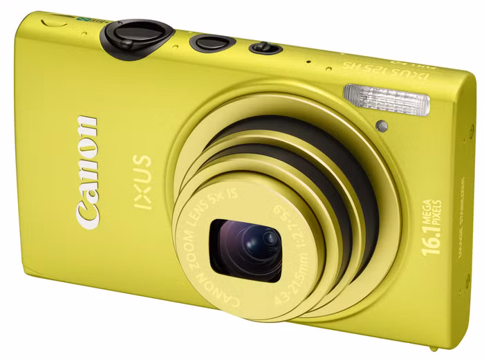 Máy ảnh Canon IXUS 125HS: Độ phân giải tối đa 16,1 megapixels, zoom quang học 5x, công nghệ xử lý ảnh DIGIC 5, ống kính Canon góc rộng 24mm, màn hình LCD 3.0”(7.5 cm) 461.000 điểm ảnh. Quay phim chuẩn Full HD 1920x1080 24fps. Giá tham khảo: 8,2 triệu đồng