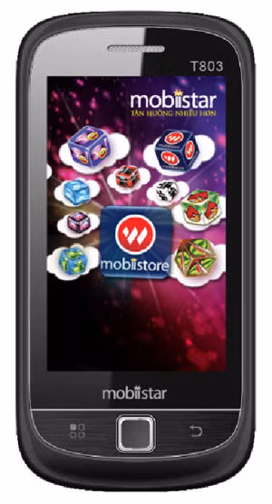 Mobistar T803: Máy sở hữu màn hình cảm ứng rộng 3,2 inch, công nghệ TFT 256.000 màu, độ phân giải 240 x 320 pixel, trang bị camera chính 2 Megapixel, giắc cắm tai nghe 3,5 mm, bộ nhớ trong 1G, ram 256 MB, thẻ nhớ ngoài hỗ trợ lên đến 8GB. Model hỗ trợ các kết nối GPRS/EDGE và Bluetooth. Giá tham khảo: 1,43 triệu đồng.