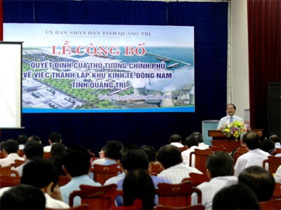Khu kinh tế Đông Nam Quảng Trị được kỳ vọng sẽ tạo ra sự thay đổi cho cả khu vực miền Trung. ảnh: vgp. Khu kinh tế Đông Nam Quảng Trị được kỳ vọng sẽ tạo ra sự thay đổi cho cả khu vực miền Trung. ảnh: vgp.