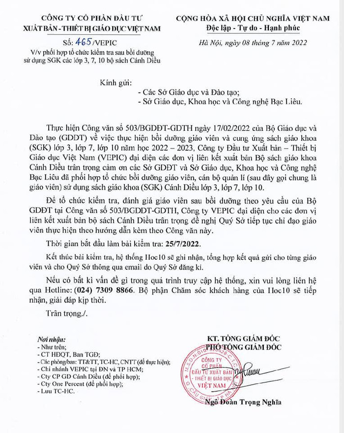 Các nhà xuất bản đứng ra kiểm tra sau khi bồi dưỡng cho giáo viên (Ảnh chụp từ màn hình) Các nhà xuất bản đứng ra kiểm tra sau khi bồi dưỡng cho giáo viên (Ảnh chụp từ màn hình)