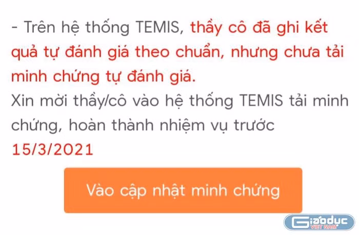 Việc đánh giá, tải minh chứng chuẩn nghề nghiệp đang mất nhiều thời gian vô bổ (Ảnh: Lê Minh) Việc đánh giá, tải minh chứng chuẩn nghề nghiệp đang mất nhiều thời gian vô bổ (Ảnh: Lê Minh)