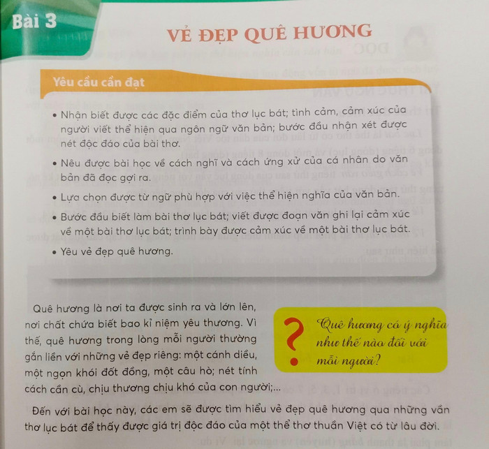 Yêu cầu cần đạt được tác giả hướng tới thể thơ lục bát (Ảnh: Nguyên Khang)