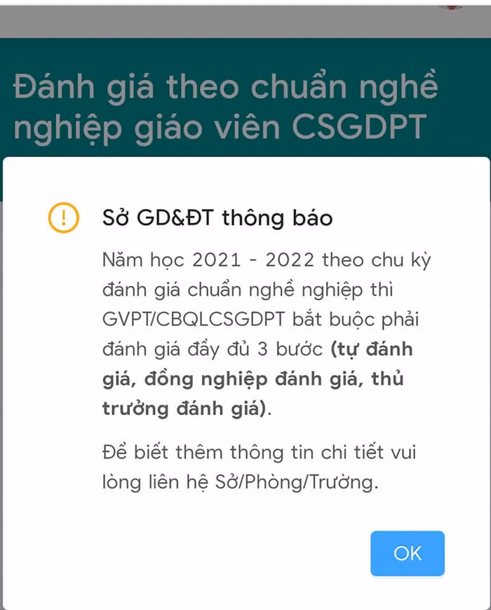 Chuẩn nghề nghiệp nhà giáo phải trải qua nhiều bước khác nhau (Ảnh chụp từ màn hình)