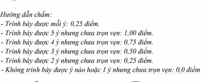 Hướng dẫn chấm của Sở mà còn yêu cầu đếm ý cho điểm (Ảnh: Nguyễn Đăng)