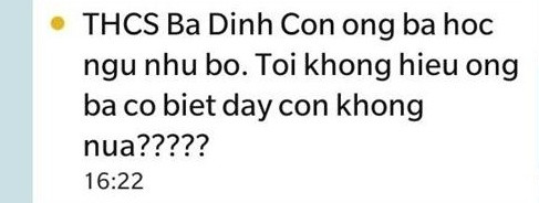Nội dung tin nhắn Cường gửi đến phụ huynh trường THCS Ba Đình (ảnh: Vietnamnet.vn). Nội dung tin nhắn Cường gửi đến phụ huynh trường THCS Ba Đình (ảnh: Vietnamnet.vn).