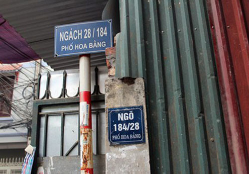 Đánh số ngõ ngách không quy tắc ở phố Hoa Bằng Đánh số ngõ ngách không quy tắc ở phố Hoa Bằng