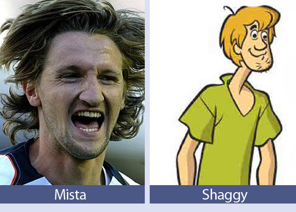 Nhân vật Shaggy Rogers rất giống tiền đạo Mista.