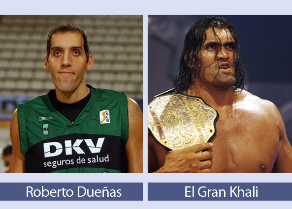 VĐV bóng rổ Roberto Dueñas và tay đấm The Great Khali.
