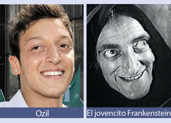 Mesut Oezil và nhân vật Frankenstein.