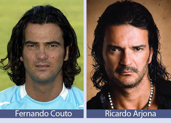 Cựu danh thủ Fernando Couto và ca sĩ Ricardo Arjona.
