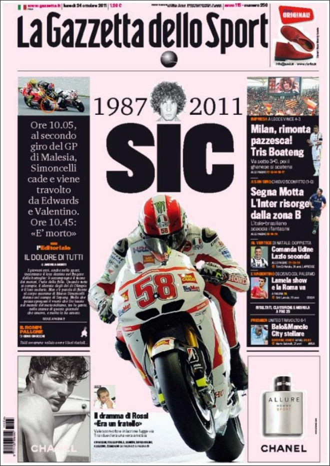 SIC: 1987-2011 (La Gazzeta dello Sport) SIC: 1987-2011 (La Gazzeta dello Sport)
