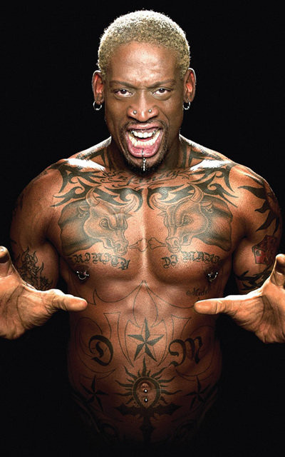 Dennis Rodman, từng nổi danh ở giải bóng rổ nhà nghề Mỹ NBA. Dennis Rodman, từng nổi danh ở giải bóng rổ nhà nghề Mỹ NBA.