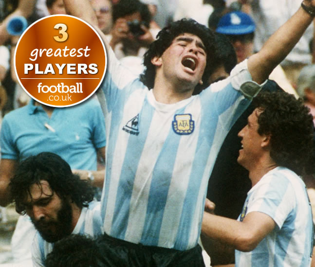 “Cậu bé Vàng” Diego Maradona xếp thứ 3. (Xem Tuyển tập bàn thắng và các pha xử lý đẳng cấp của Maradona)