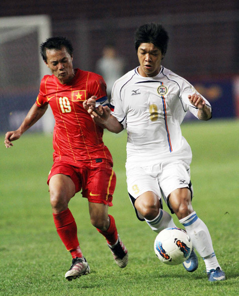 U23 Philippines (trắng) đã có được 3 điểm đầu tiên. Ảnh: VSI U23 Philippines (trắng) đã có được 3 điểm đầu tiên. Ảnh: VSI