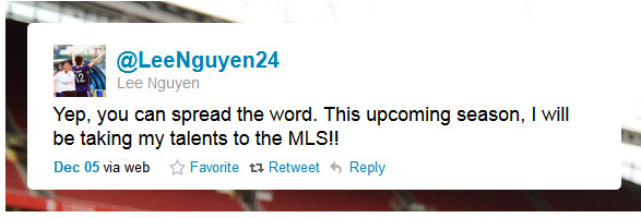 Thông báo trên trang Twitter của Lee Nguyễn. Thông báo trên trang Twitter của Lee Nguyễn.