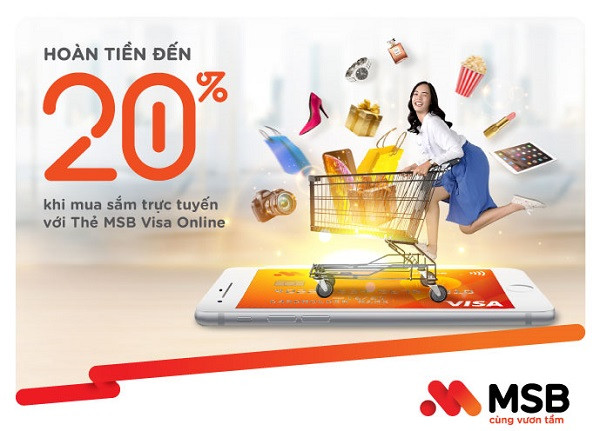 MSB Visa Online - thẻ tín dụng được thiết kế chuyên biệt cho khách hàng chi tiêu online. MSB Visa Online - thẻ tín dụng được thiết kế chuyên biệt cho khách hàng chi tiêu online.