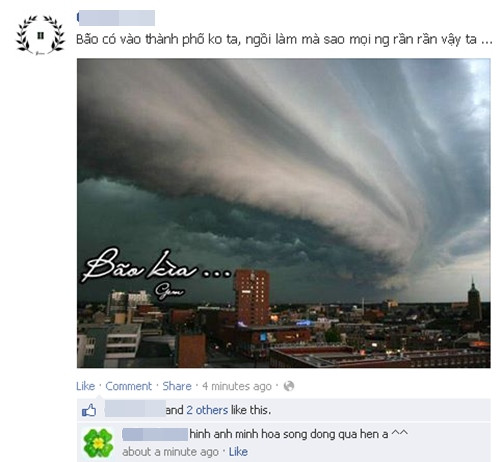 Trên các diễn đàn xã hội là nhiều tâm trạng khác nhau trước cơn bão sắp đến