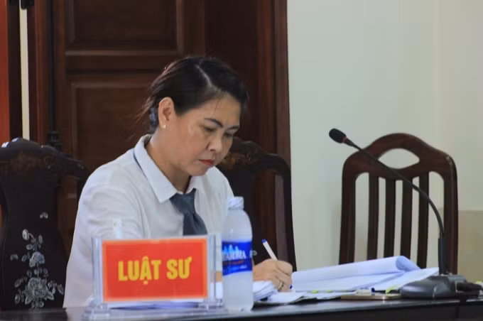 Luật sư Phan Thị Hương Thủy trong một phiên tòa. ảnh: Pháp luật Việt Nam.