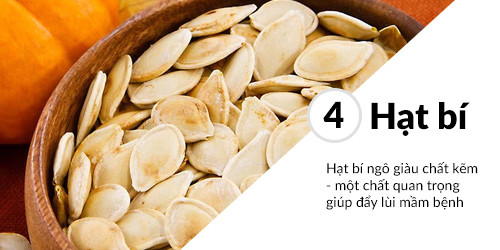 Có lẽ nhiều người cũng bất ngờ vì hạt bí cũng góp phần chống bệnh cúm. Đồ họa: Minh Nguyệt. Có lẽ nhiều người cũng bất ngờ vì hạt bí cũng góp phần chống bệnh cúm. Đồ họa: Minh Nguyệt.