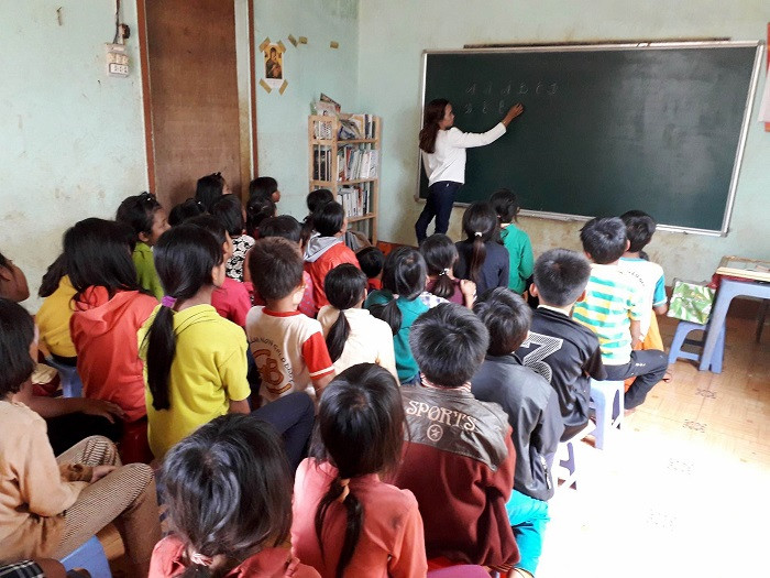 Rmah H’ Blao trong lớp học miễn phí nhiều không của mình (Ảnh: tác giả cung cấp). Rmah H’ Blao trong lớp học miễn phí nhiều không của mình (Ảnh: tác giả cung cấp).