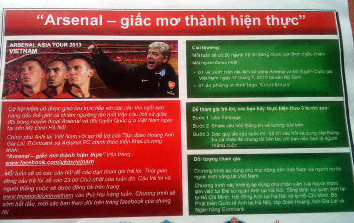 Chương trình Arsenal - giấc mơ thành hiện thực (click để xem ảnh khổ lớn) Chương trình Arsenal - giấc mơ thành hiện thực (click để xem ảnh khổ lớn)