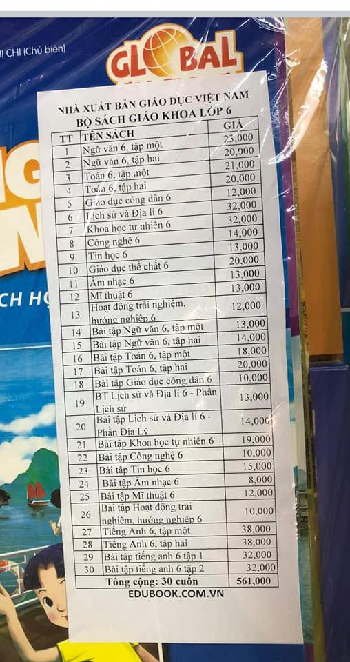 Bộ sách lớp 6 đang được chào bán trên mạng xã hội của giáo viên (Ảnh chụp từ màn hình)