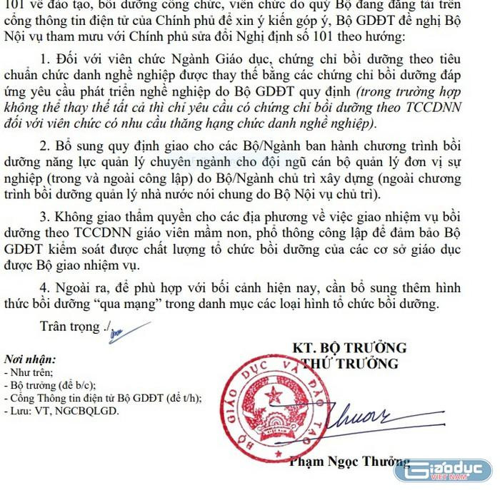 Văn bản số 2814/BGD&ĐT-NGCBQLGD của Bộ Giáo dục (Ảnh minh họa trên giaoduc.net.vn) Văn bản số 2814/BGD&ĐT-NGCBQLGD của Bộ Giáo dục (Ảnh minh họa trên giaoduc.net.vn)