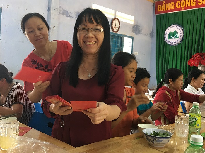 Niềm vui của các giáo viên khi tham gia bốc thăm nhận lì xì (Ảnh: tác giả cung cấp). Niềm vui của các giáo viên khi tham gia bốc thăm nhận lì xì (Ảnh: tác giả cung cấp).