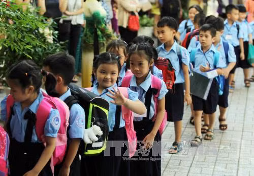 Học sinh tiểu học chịu áp lực lớn từ việc học (Ảnh minh họa: TTXVN).