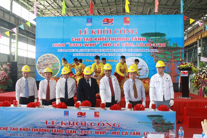 Lễ khởi công chế tạo khối thượng tầng giàn "CTC1-WHP", mỏ Cá Tầm, Lô 09/3-12. Lễ khởi công chế tạo khối thượng tầng giàn "CTC1-WHP", mỏ Cá Tầm, Lô 09/3-12.