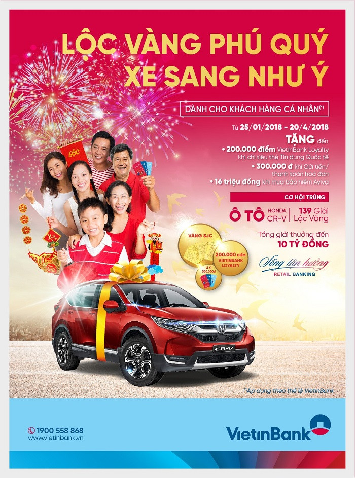 Chương trình “Lộc vàng phú quý - Xe sang như ý” của ngân hàng VietinBank. Chương trình “Lộc vàng phú quý - Xe sang như ý” của ngân hàng VietinBank.